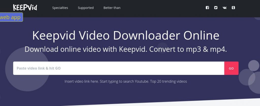 KeepVid YouTube Videos Downloader